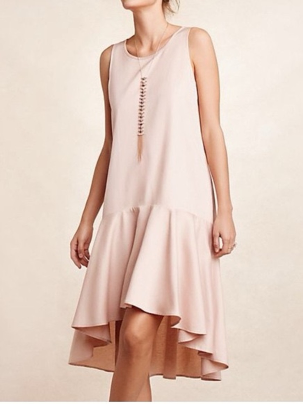 Maeve Sleeveless High-Low Dress in Blush